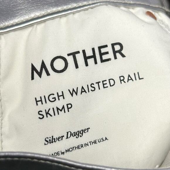 NWT Mother Silver Dagger High Waisted Rail Skimp Faux Leather Pants Womens 25 - Picture 9 of 13